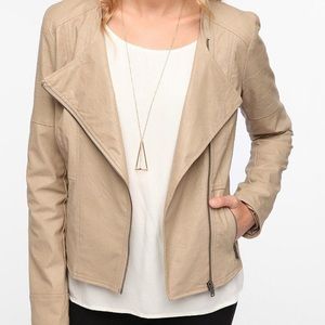 Urban outfitters tan leather jacket
